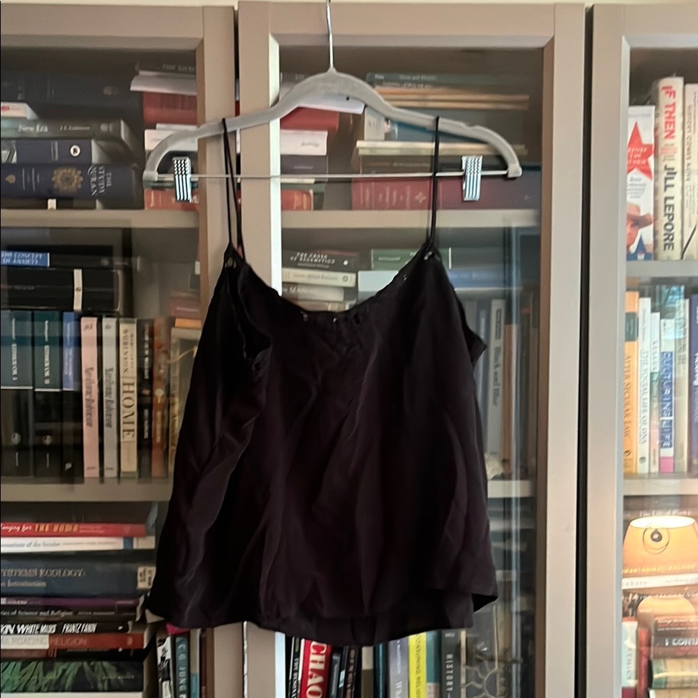 Sezane Black Fitted Camisole with Spaghetti Straps